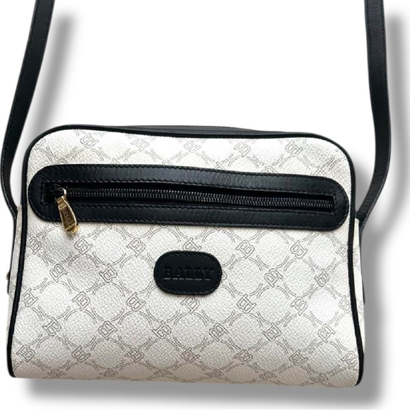 Bally Vintage Monogram Canvas Crossbody Bag with Leather Trim - Picture 5 of 11